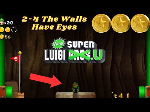 [New Super Luigi U Deluxe] 2-4 The Walls Have Eyes All 3 Star Coins + Secret Exit 100%