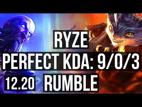 RYZE vs RUMBLE (MID) | 9/0/3, Legendary | KR Master | 12.20