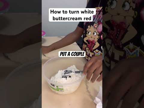 How to turn white buttercream red using Americolor super red #cakedecorating #cake #food #foryou