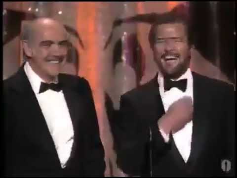 Sean Connery Michael Caine and Roger Moore at the 1989 Oscars