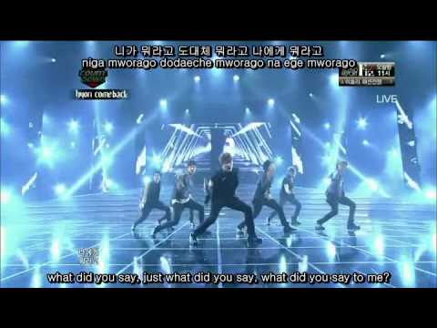 100415 U-Kiss - Mworago (live performance) [English sub, Hangul & Romaji]