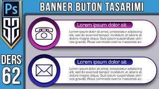 62: Web Banner Sosyal Medya Buton Tasarımı Nasıl Yapılır | Photoshop Dersleri