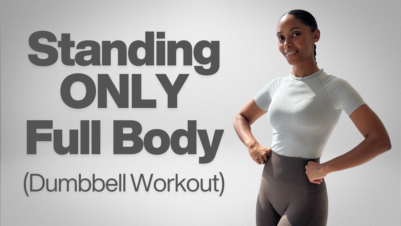20 minute Full Body Dumbbell Workout (Standing Only) | Low Impact Burn + Build Muscle - YouTube