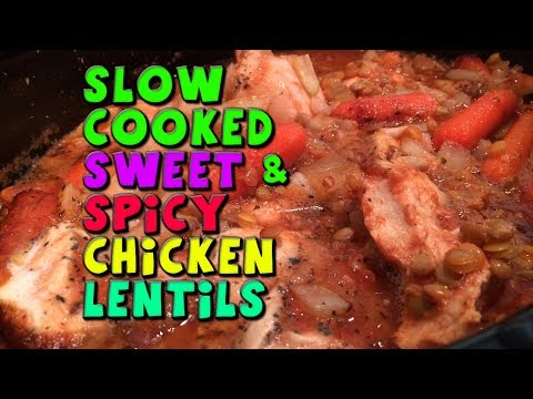 Slow Cooker Sweet & Spicy Chicken Lentils Meal Prep