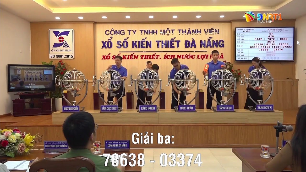 🔴 Kết quả quay số mở thưởng Xổ số kiến thiết Đà Nẵng ngày 22/8/2026