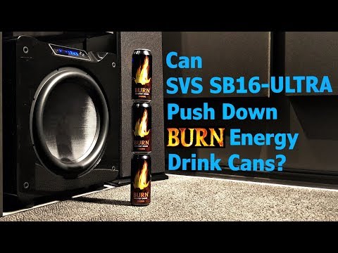 Can SVS SB16-Ultra Subwoofer Push Down BURN Energy Drink Cans?? - Dual SVS Subwoofer Test!