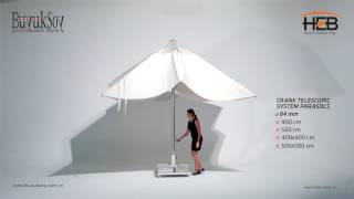 HEB Parasol - Büyüksoy Şemsiye - "Crank Telescopic Parasol" Ø84