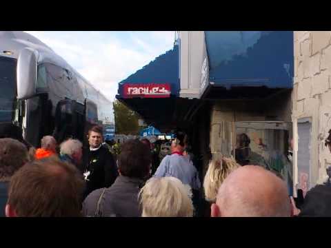 Millwall vs Ipswich 29/10/11 Ipswich coach arrives