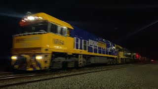 Down Pacific National 1MP2 intermodal with NR64 NR120 NR71 at Gheringhap headed for Perth 4/5/2025