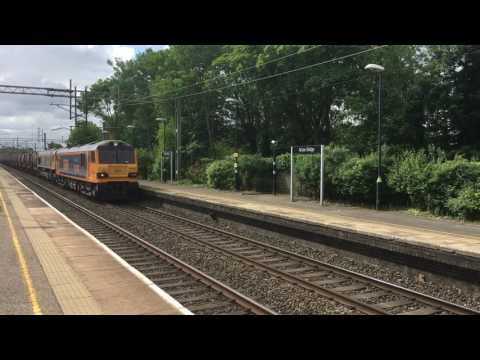 GBRf Class 92 92032 + 66705 on 6S94 Dollands Moor-Irvine Caledonian Paper at Acton Bridge 07-06-2017
