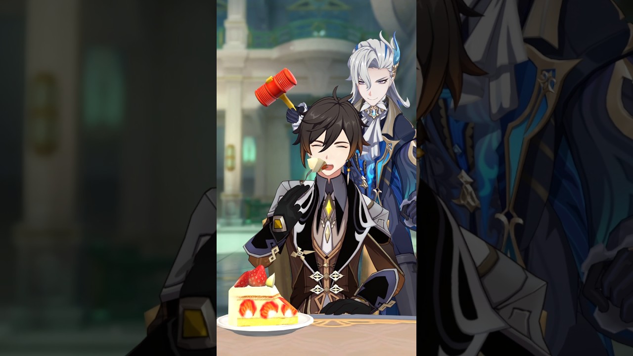 ヌヴィレットに裁かれる鍾離 #genshinimpact