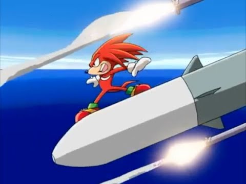 Sonic X Comparison: Cowboy Knuckles Ride On A Missile (Japanese VS English)