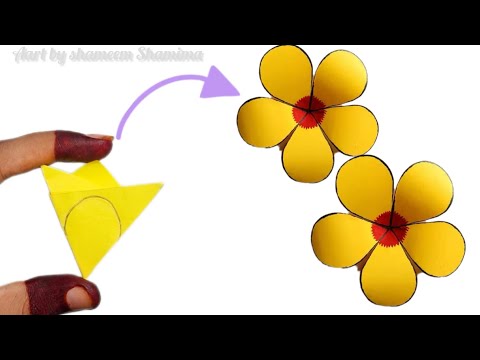 Easy Paper flower making craft  // Paper flower making step by step  // How to make paper flower 