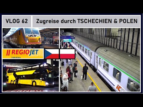 Zugtour durch Tschechien & Polen mit RegioJet (Zug/Bus), VT 614, TLK & LOT-Flug | Vlog #62