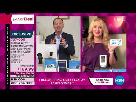 Ring Security Spotlight Camera with Solar Panel and Ring...