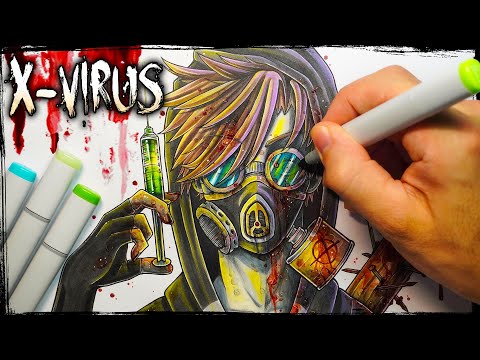 "X-VIRUS" Meets TICCI TOBY Creepypasta Story + Drawing (Scary Stories)