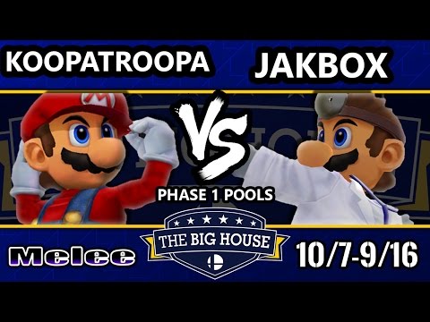 TBH6 SSBM - KoopaTroopa (Mario) Vs. JakBox (Dr. Mario) - Smash Melee Pools