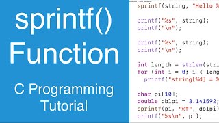 sprintf() Function | C Programming Tutorial