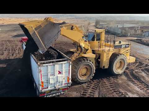 Caterpillar 992C Wheel Loader Loading Coal On Trucks - S.G.M Melidis