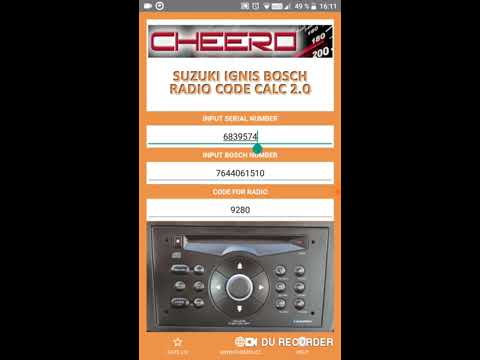 RADIO CODE for SUZUKI IGNIS video thumbnail