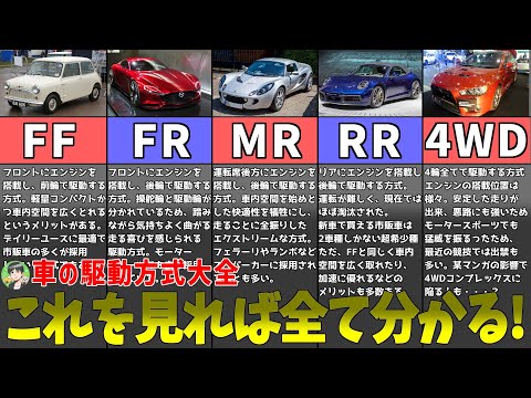 【車の駆動方式】FF,FR,MR,RR,4WD…それぞれの特徴やデメリットについて解説