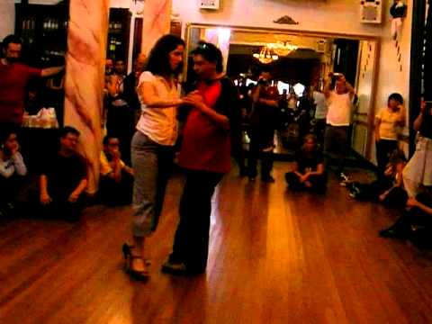  Norberto Esbrez  and  Luiza Paes  are  dancing  to  a  nontraditional song  in  2006