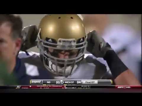 2010 Notre Dame at MSU Little Giants fake field goal called by George Blaha