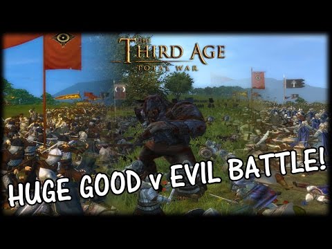 HUGE GOOD v EVIL BATTLE! Third Age Total War Multiplayer Gameplay