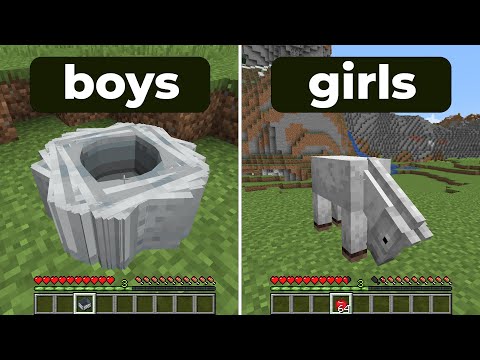 boys vs girls playing minecraft