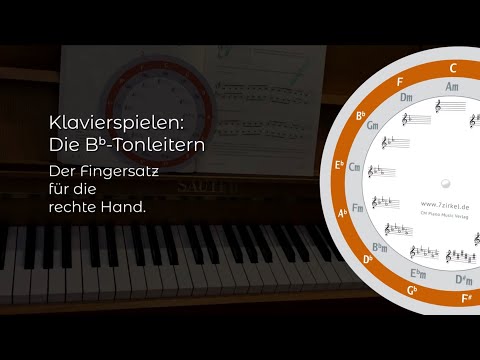 Klavierspielen lernen: Fingersatz rechte Hand Bb Tonarten in Dur