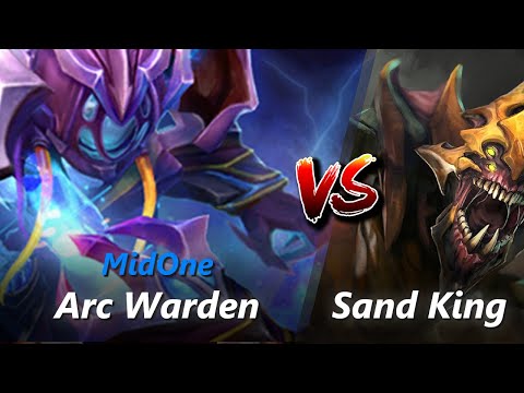 MidOne safelane Arc Warden vs Sand King/Skywrath Mage | First 10 minutes
