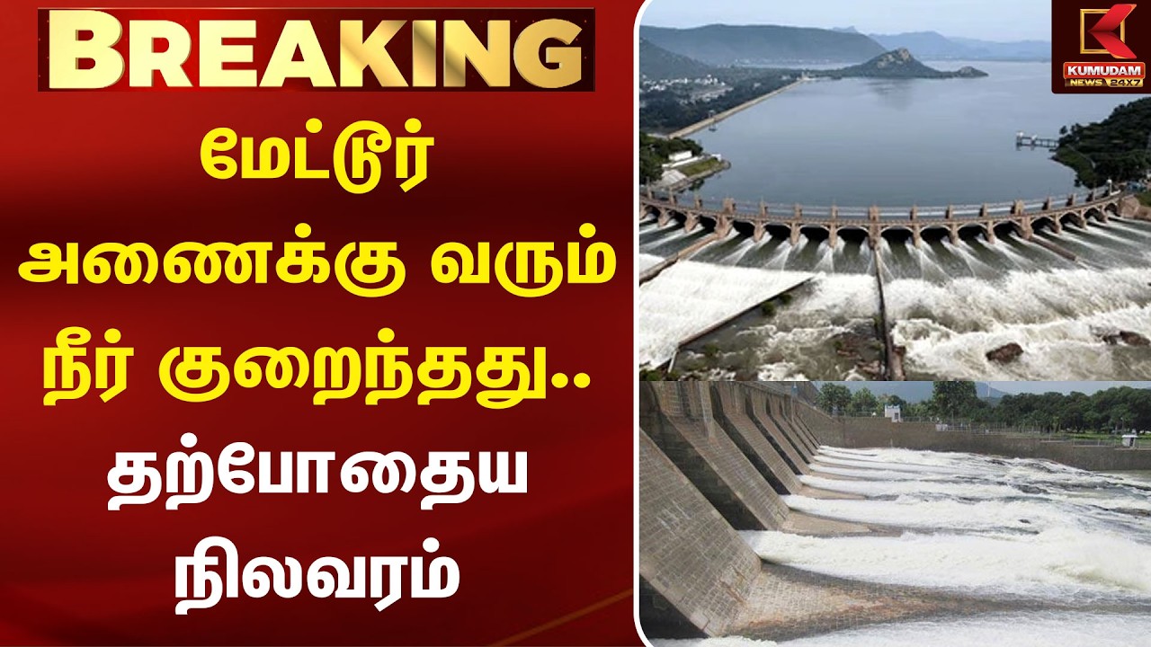 மேட்டூர் அணைக்கு வரும் நீர் குறைந்தது.. தற்போதைய நிலவரம் | Mettur Dam Water Level | Cauvery Water மேட்டூர் அணைக்கு வரும் நீர் குறைந்தது.. தற்போதைய நிலவரம் | Mettur Dam Water Level | Cauvery Water