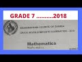 ECZ 2018 Grade 7 Mathematics Paper Solved