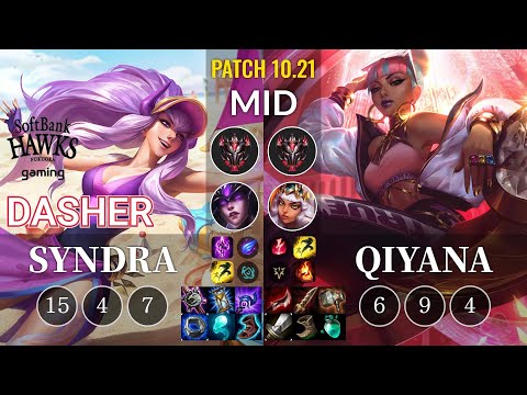 SHG Dasher Syndra vs Qiyana Mid - KR Patch 10.21