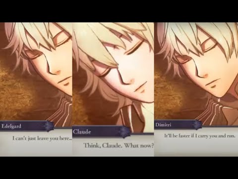 Carrying Byleth - Edelgard, Claude & Dimitri dialogue reactions
