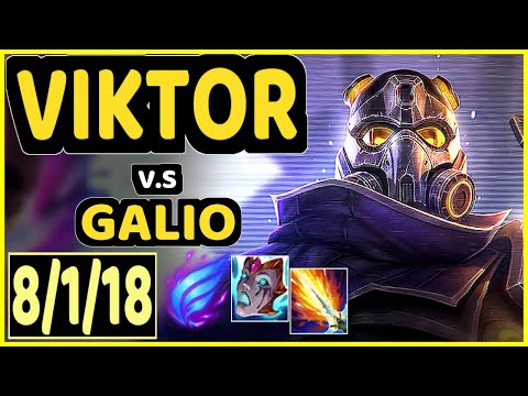 MAPLE (VIKTOR) vs GALIO - 8/1/18 KDA MID GAMEPLAY - KR Ranked GRANDMASTER