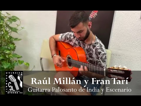 Visita de Raúl Millán y Fran Tarí - Guitarras Palosanto de India y Escenario