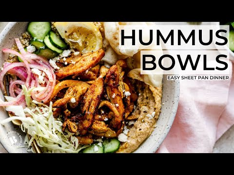CHICKEN SHAWARMA HUMMUS BOWLS | plus, easy vegan veggie shawarma option!