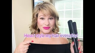 How I style my hair everyday with a flat iron| Medium Length Hair