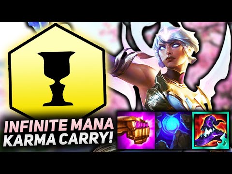 PERMA-CASTING KARMA CARRY WITH CRAZY CONSTANT DPS!! | Teamfight Tactics