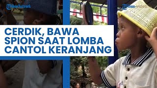 Punya Ide yang Cerdik, Bocah Lak-laki Ini Bawa Spion saat Lomba Cantol Keranjang, Auto Menang