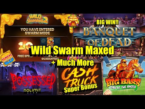 Thumbnail for video: Wild Swarm Maxed + New Games, Nolimit City Possessed, Big Bass At The Races & Much More + BIG WINS!!