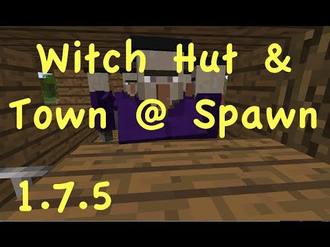 Witch Hut & Town @ Spawn | Minecraft 1.7.9