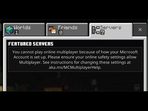 Fix Minecraft Error You Cannot Play Online Multiplayer Because Of How Your Microsoft Account Is Set