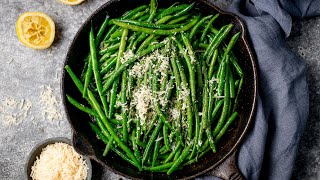Garlic Green Beans with Parmesan.  Quick, Easy and Delicious Side Dish!