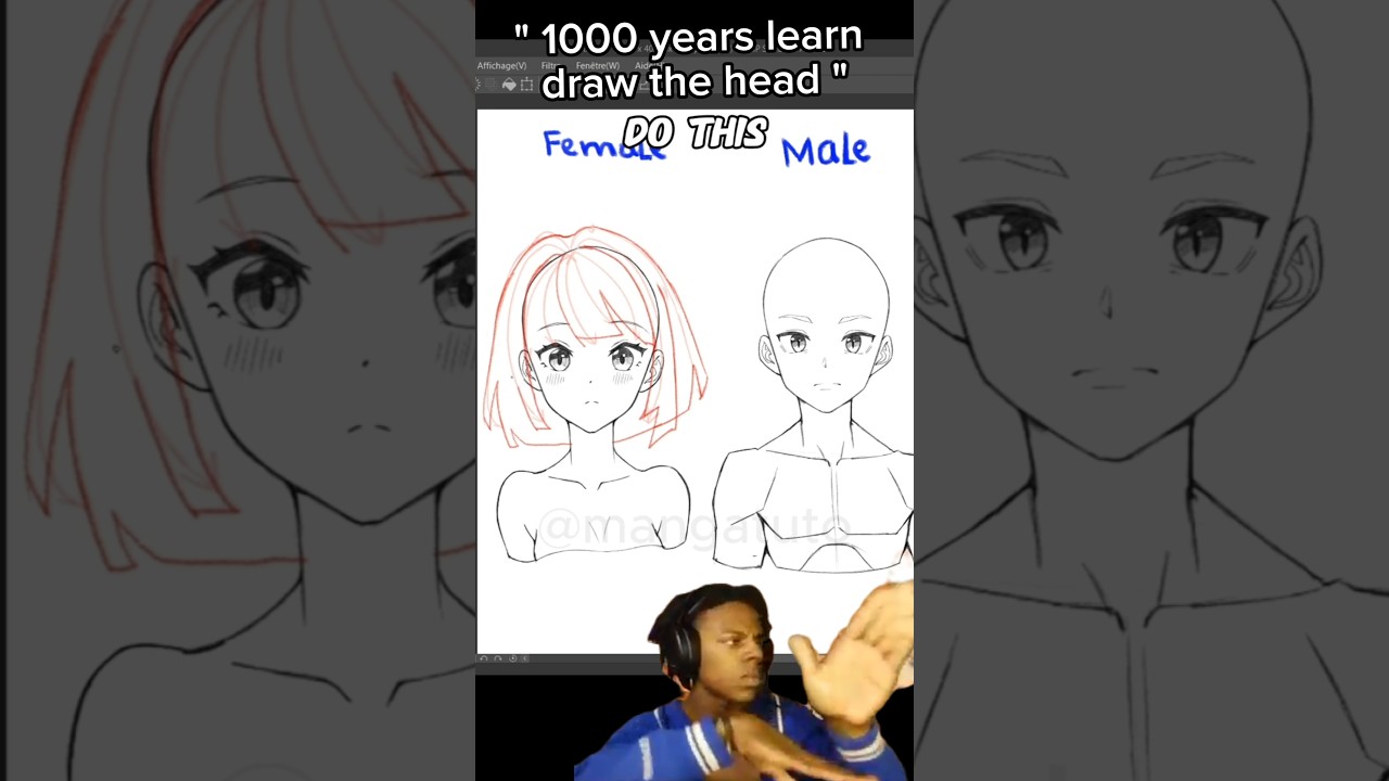 Try this method if you want to easily draw hair #tutorials #howtodraw #sketch  #drawing #digitalart