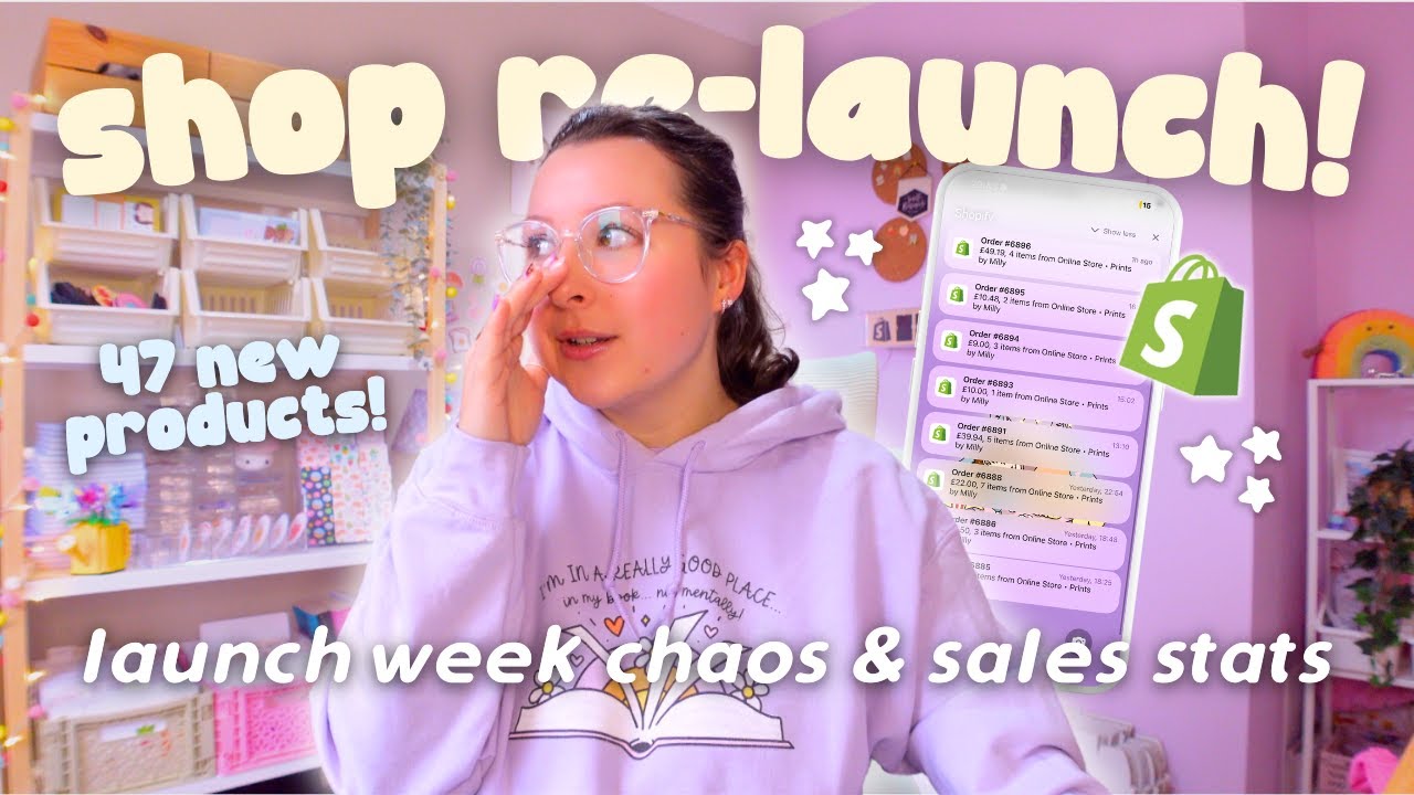 Relaunching My Shop with 47 New Products! 🛍️ Launch Week Chaos, Sales Stats & Behind-the-Scenes ✨