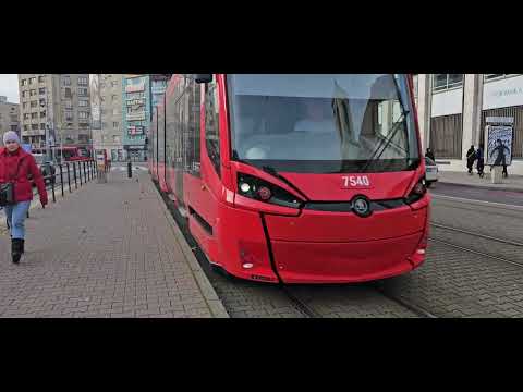Bratislava Trams 7540 arriving on the streets on 22/11/25