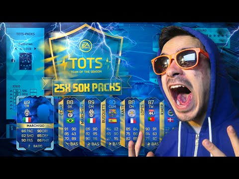 FIFA 16 : OMG TOTS IN PACKS !! 25x 50K TOTS PACK OPENING !!
