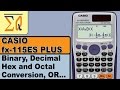 Casio FX 115es Plus Binary Decimal Hex And Octal Conversion